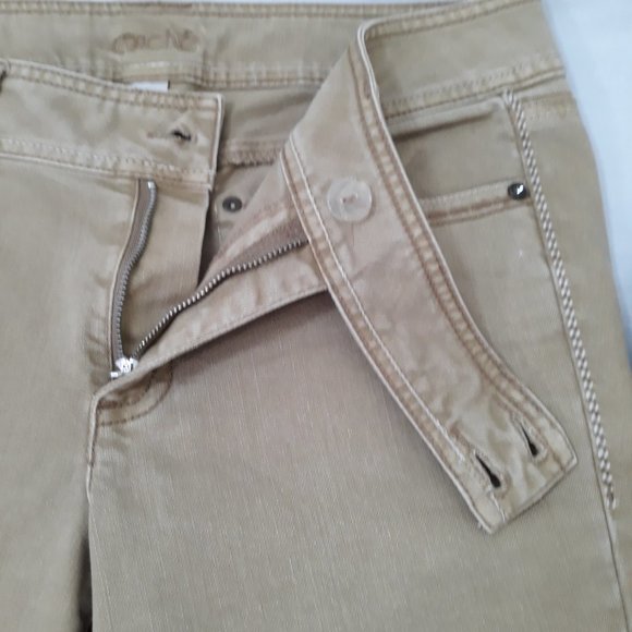 Cache Jeans - Tan with jewel embellishments and topstitching - Tan  -  Size 8 - Picture 7 of 10